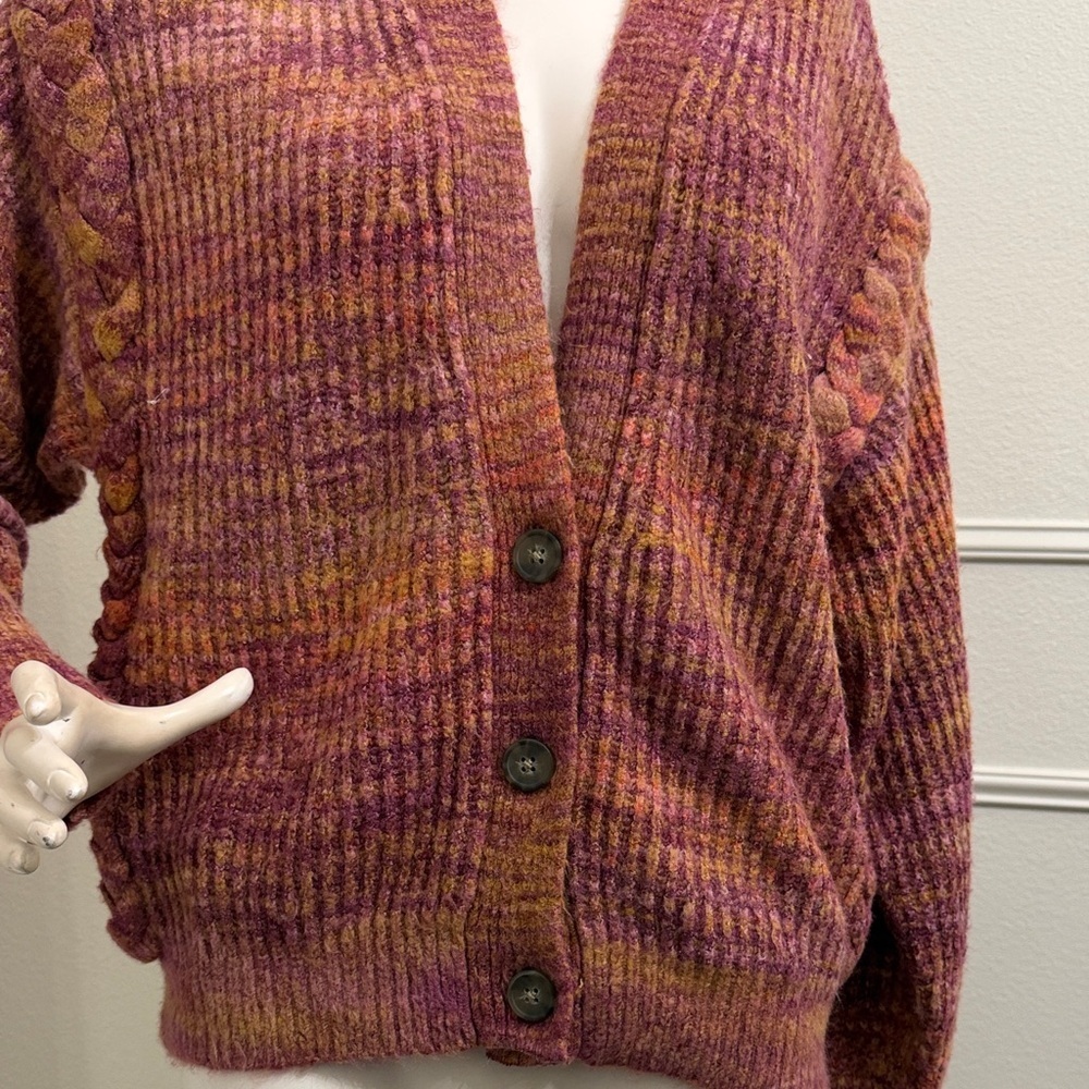 Dex Women's Pink and Orange Cardigan Sweater - Picture 4 of 7
